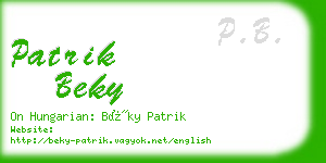 patrik beky business card